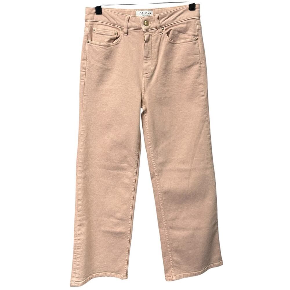 Jodhpur Light Pink Cotton Blend Straight Leg Ankle Denim Jeans Womens 36 / US 4